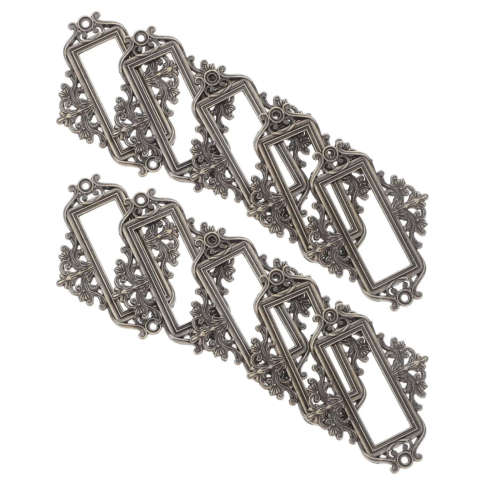 

24Pcs Vintage Label Holders Metal Drawer Tag Frames for Office Cabinet File Organizer Retro Card Slot Frame