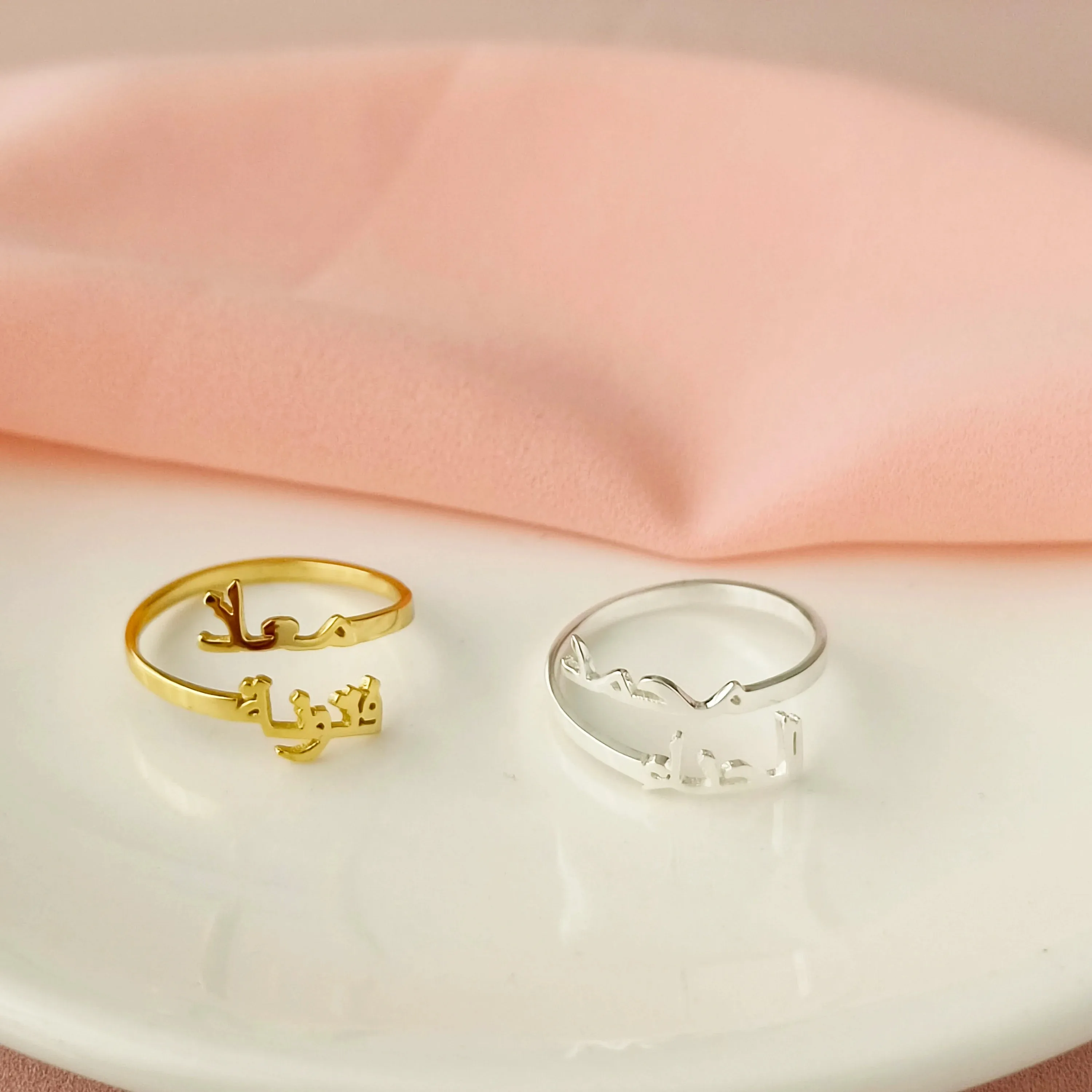 Custom Arabic Name Rings For Women Islamic Eid Jewelry Gifts