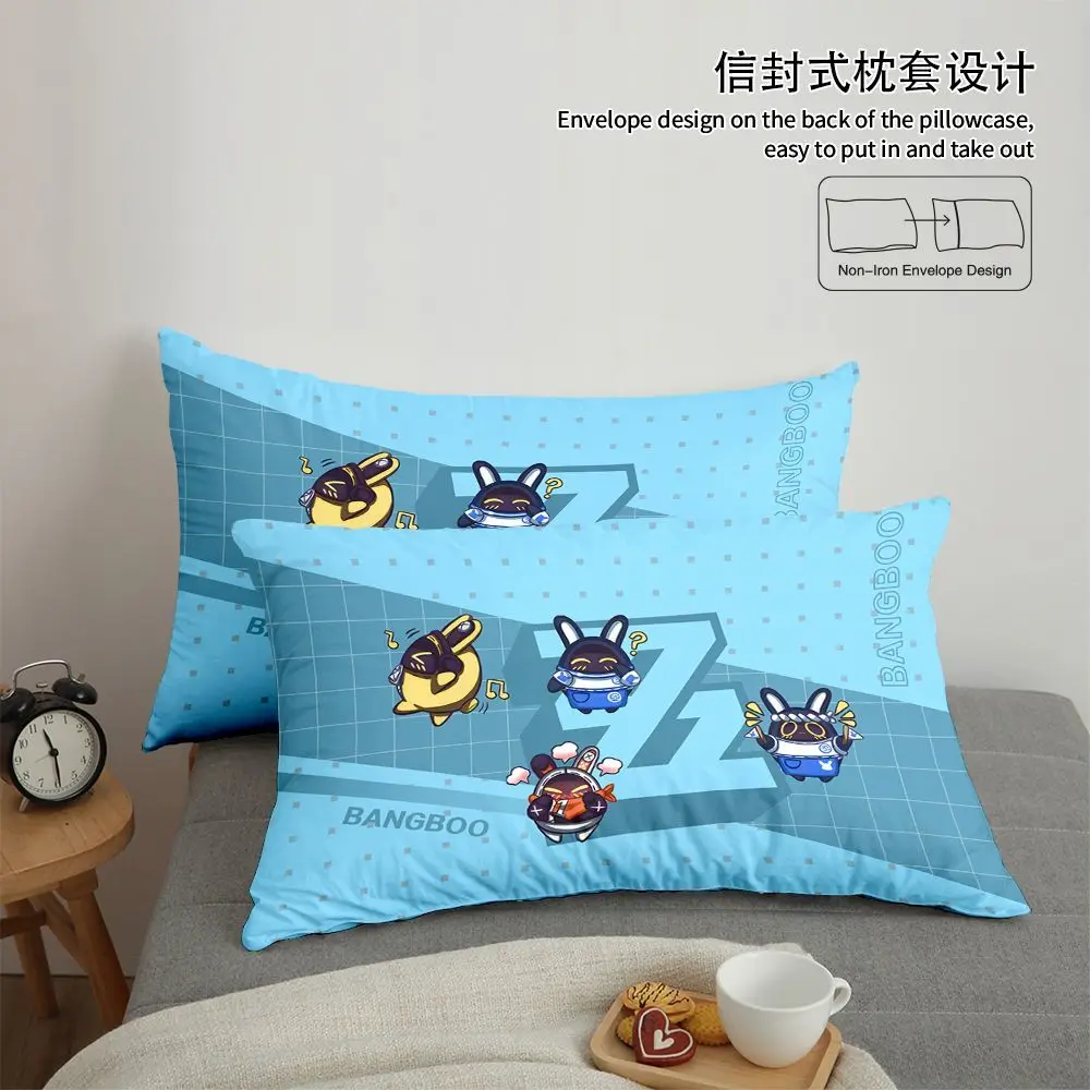 miHoYo Game Bangboo Four-Piece Set Zenless Zone Zero Bangboo Bed Sheet Duvet Cover Pillowcase Doujin Prop Cosplay Halloween Gift 4