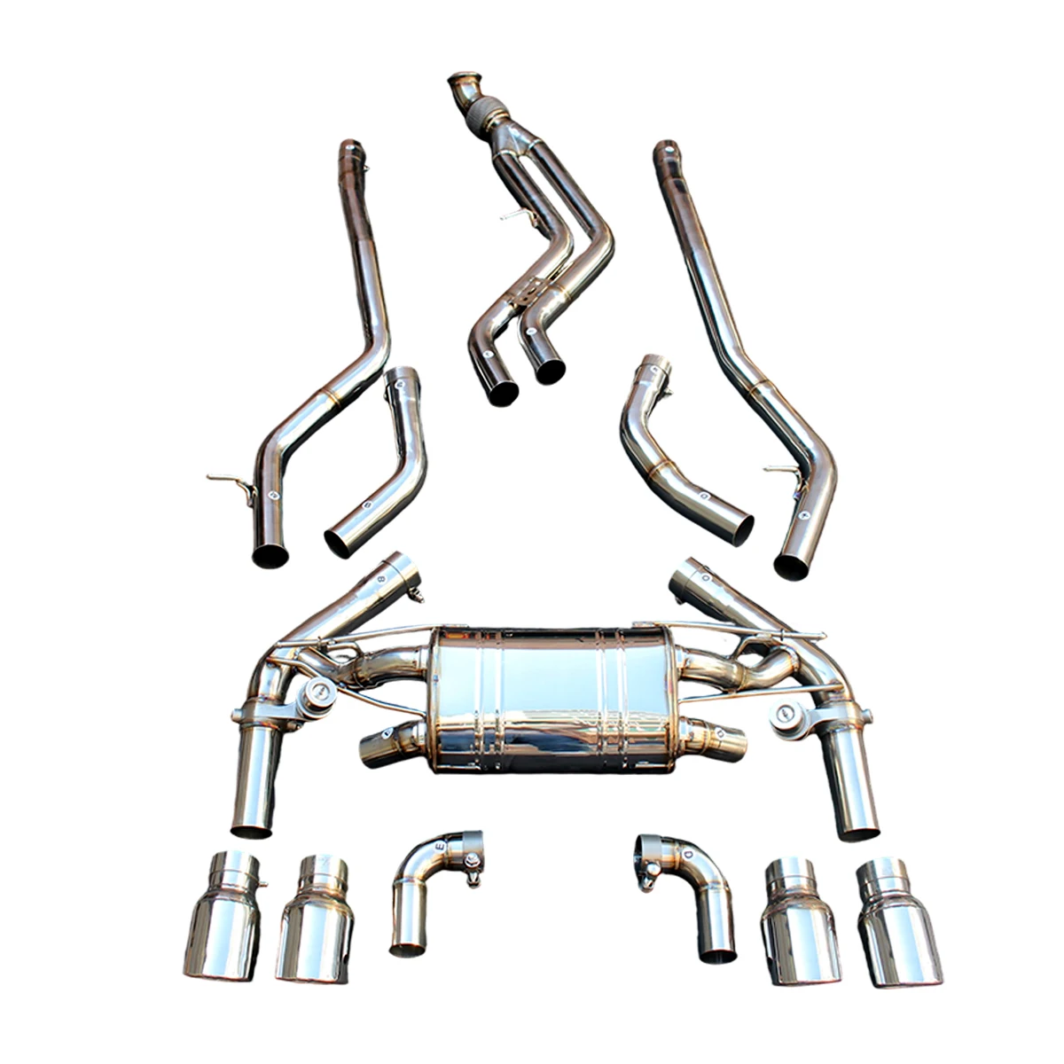 【Worldwide Shipping】 M2 F87/G87 Titanium Valved Exhaust System | 304 Stainless Steel Mid-Pipe | Quad Tips | +22HP Performance