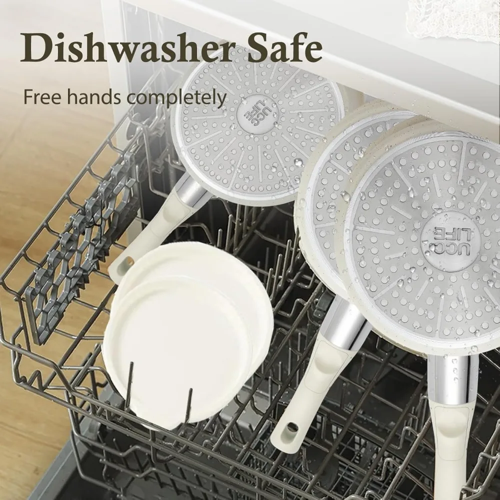 UCClife 30-Piece Nonstick Cookware Set - PFOA/PTFE Free Non-Toxic Pots & Pans, Detachable Handles, Oven & Dishwasher Safe, Scrat