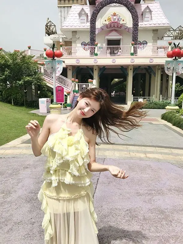 Conjunto de Dos Piezas para Mujer, Estilo Spicy Girl, Falda de Hada Rosa, Verano, Diseño Dulce y Picante, Origen Chino