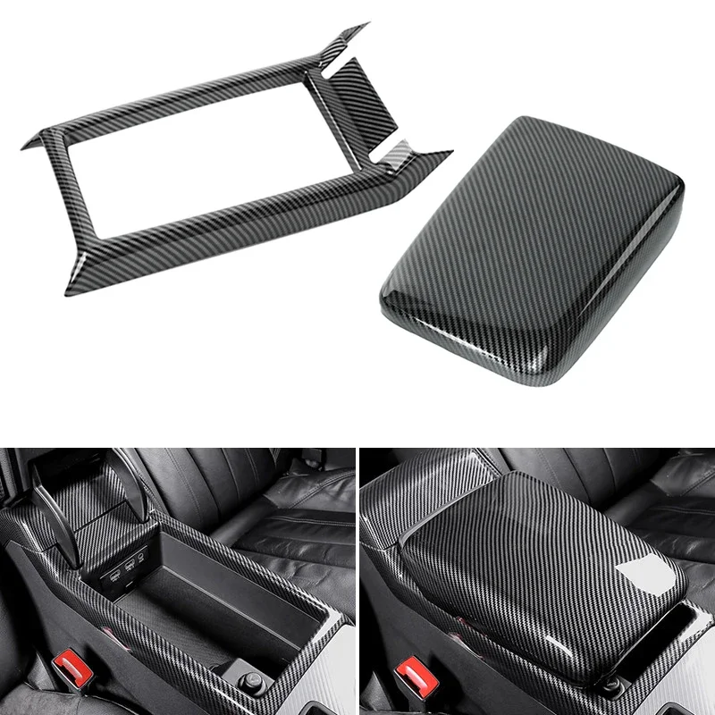 

Car-styling Carbon Fiber Texture Center Control Armrest Box Panel Cover Trim For Audi A4 B9 A5 2017 2018 2019 2020 2021