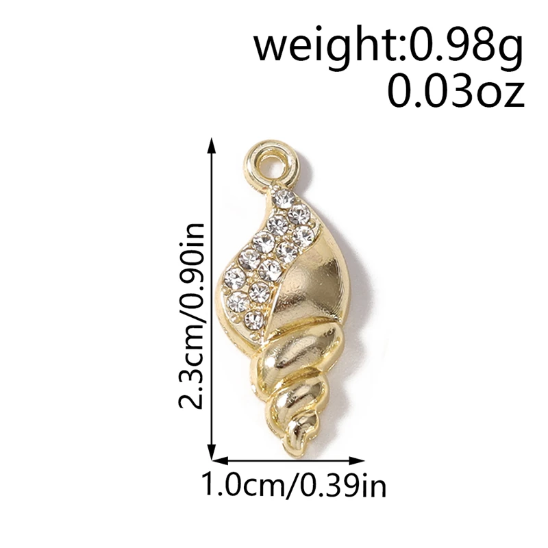 10 Stück Niedliche Kristall-Metall-Anhänger in Krabben-, Schildkröten- und Muschelform für die Herstellung von Halsketten, Ohrringen, Armbändern, DIY-Bastelarbeiten und Schmuckzubehör – Detail 5