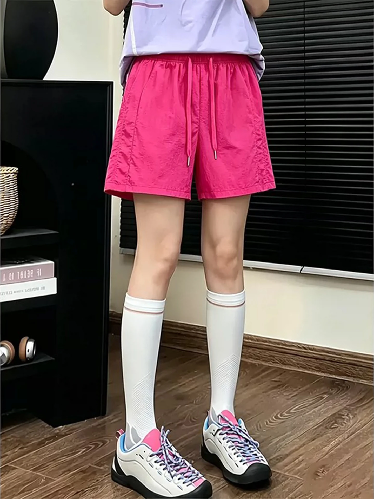 

Dopamine Summer Fashion Firemelon Color Quick Dry Shorts Thin Fitness Four-Quarter Running Sport Pants Men's Casual Outdoor S...