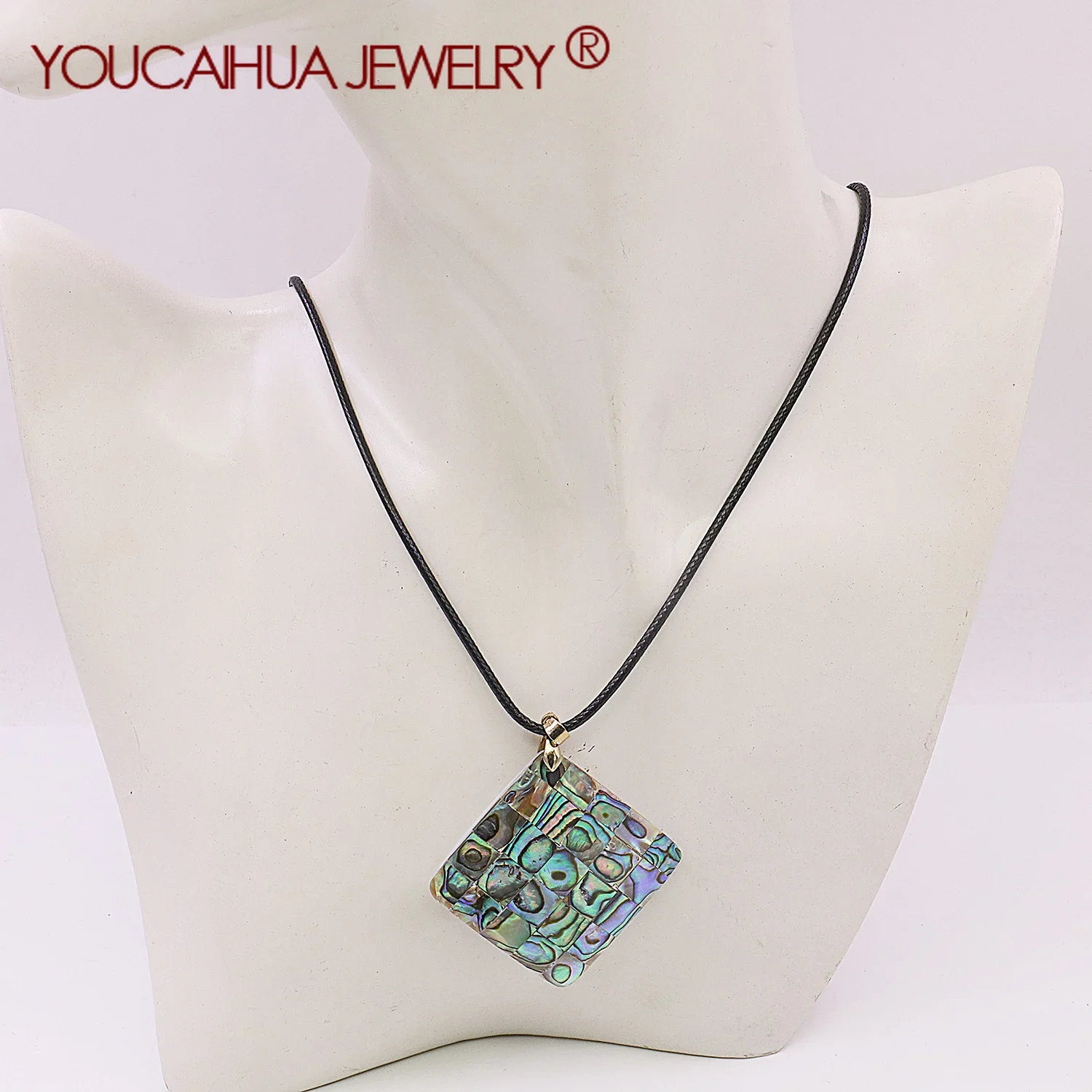 

35mm Natural Multicolor seashell Pearl Pendant,Square Diagonal Pendant,Patchwork Pattern,Unisex Jewelry,Lucky Pendant,Party Gift