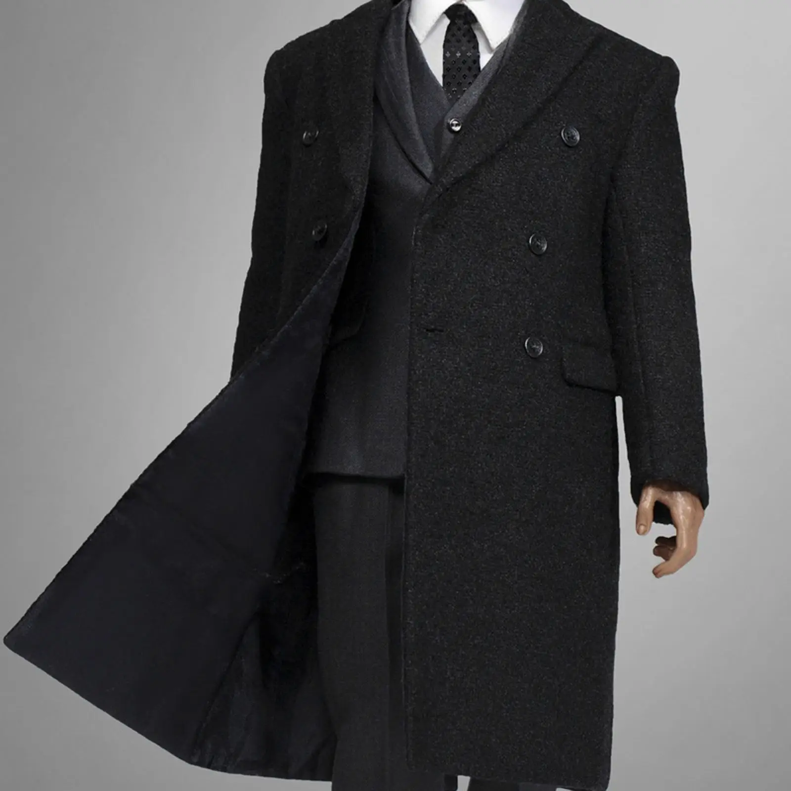 

Длинное пальто в форме фигуры 1/6, мини-пальто с длинными рукавами, стильный миниатюрный костюм фигурки