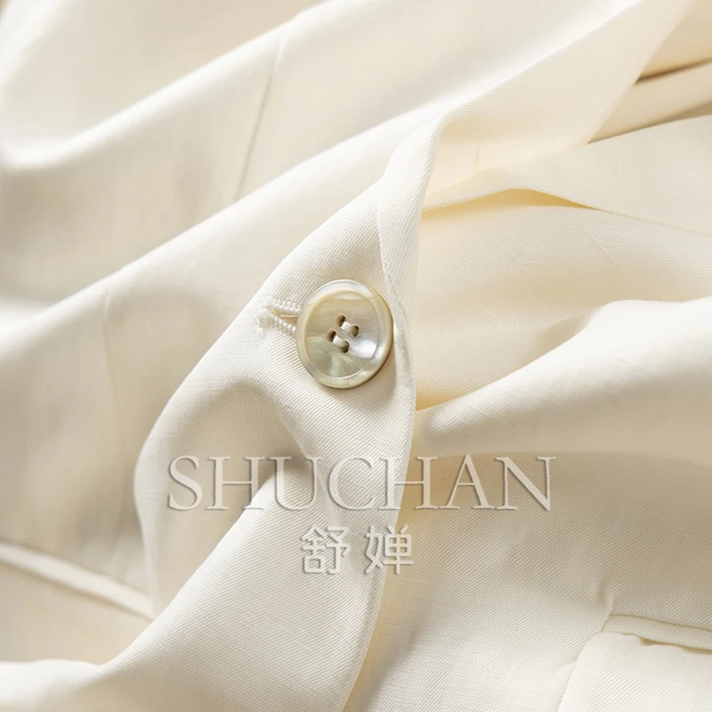 Comfort, Early Autumn High-quality Cabinet with Linen Long-sleeved Blazer Women 90A8