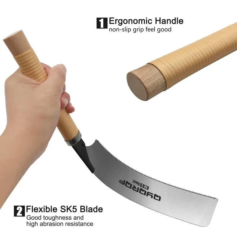 10 Inch Japanese Hand Pull Saw 9 TPI Detachable Blade Wood Saw Woodworking Gardening Cutting Tool