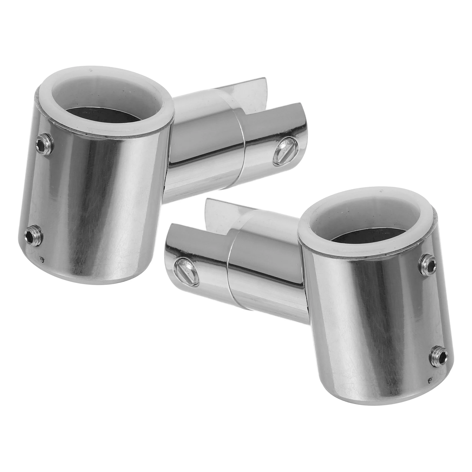 

2 Pcs 25mm Pipe Clamp Connector Stainless Steel Bathroom Glass Doors Shower Rod Accessories Tube Corner Parts Hardware