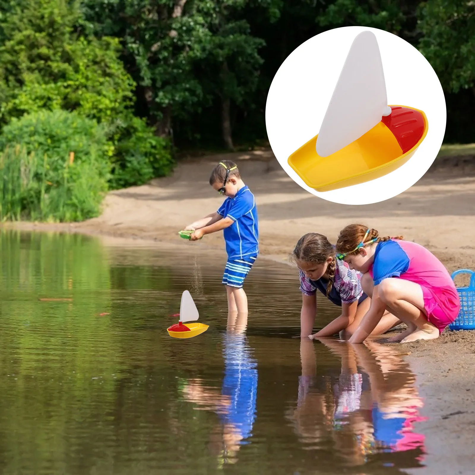 

Плавающая парусная лодка для детей, мини-подводная лодка для игр в бассейне, летний плавучий водный транспорт для ванной