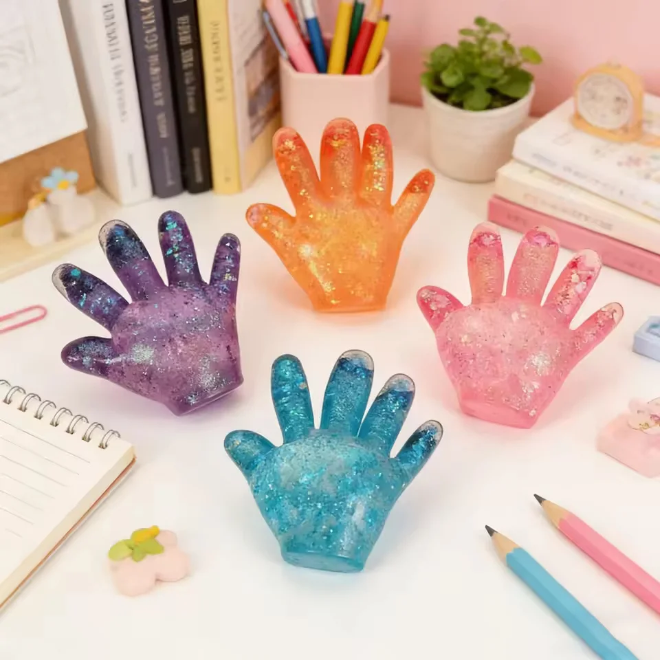 Stress Relief Squeeze Toy Soft TPR Slow Rebound Sequins Maltose Pinch Elastic Colored Physics Home Decor Party Gifts for Adults
