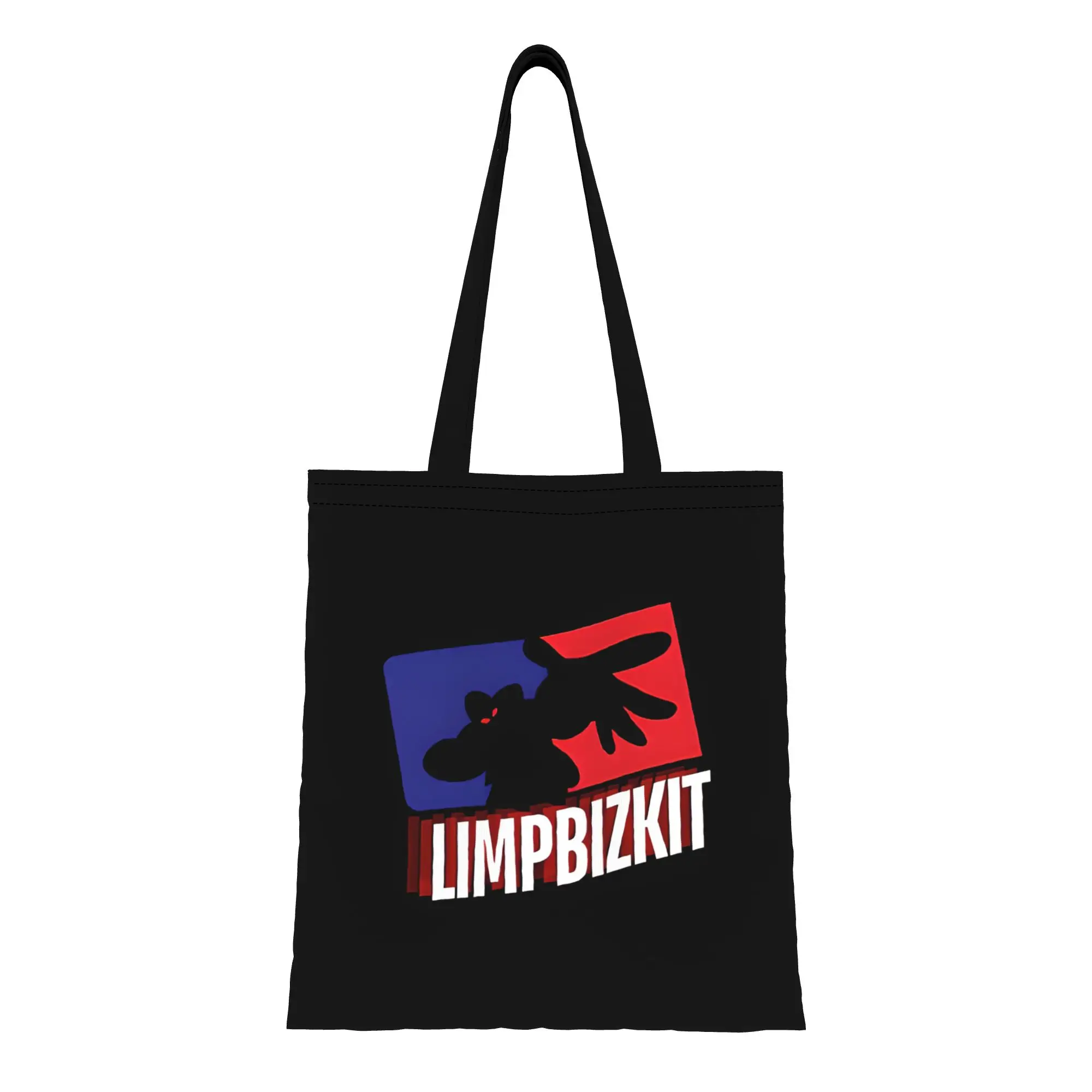 

Сумка-тоут из холщовой ткани Limpbizkit, многоразовая, двусторонняя, на плечо, ручная сумка