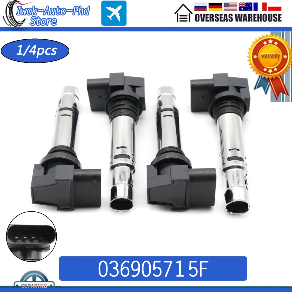 036905715F Ignition Coil For Volkswagen SHARAN TIGUAN TOURAN LUPO Skoda OCTAVIA FABIA ROOMSTER SUPERB YETI AUDI A1 A2 A3