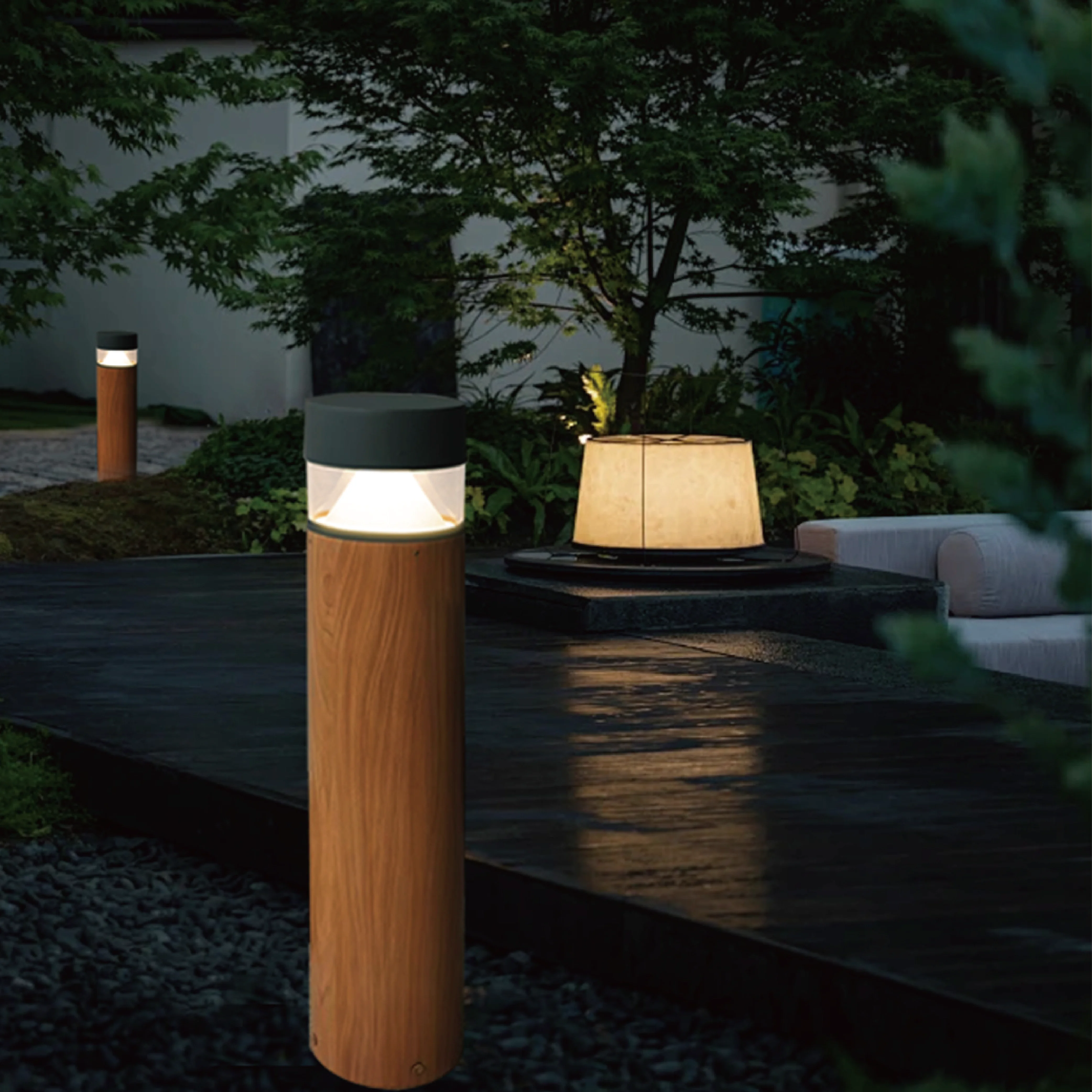 

Outdoor LED Lawn Light Garden Light AC Solar Wooden 10W 85-265V 100LM/W PC Aluminum 140XH700MM