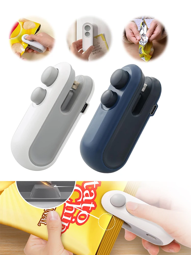 Mini scelleuse de sacs thermiques, Rechargeable, pour emballage alimentaire, Machine à sceller les sacs en plastique, pour emballage alimentaire, scelleuse de sacs à Clip