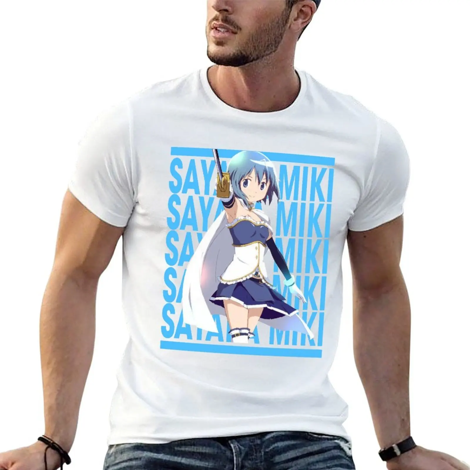 

Madoka Tees Magica Anime Sayaka Miki T-Shirt cotton t shirt pack man graphic t shirt t shirts cotton 100% T-Shirt