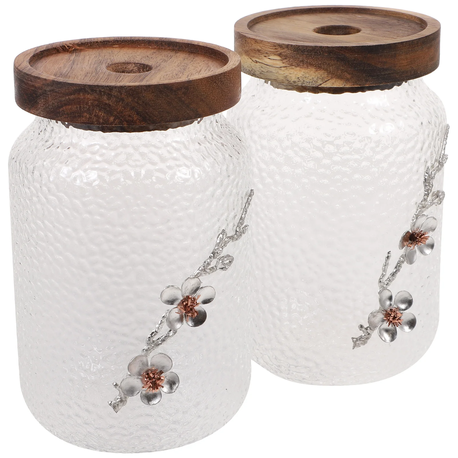 

2 Pcs Sealed Jar Dried Fruit Canisters Food Buffet Tea Glass Grain Storage Tank
