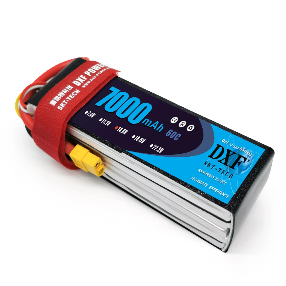 DXF-batería Lipo 4S para coche teledirigido, pila de 5S de 18,5 V, 14,8 V, 15,2 V, 22,2 V, 11,1 V, 7,4 V, 6S, 3S, 2S, 6500mAh, 7000mAh, 8000mAh, 8400mAh, 6750mAh, 5200mAh