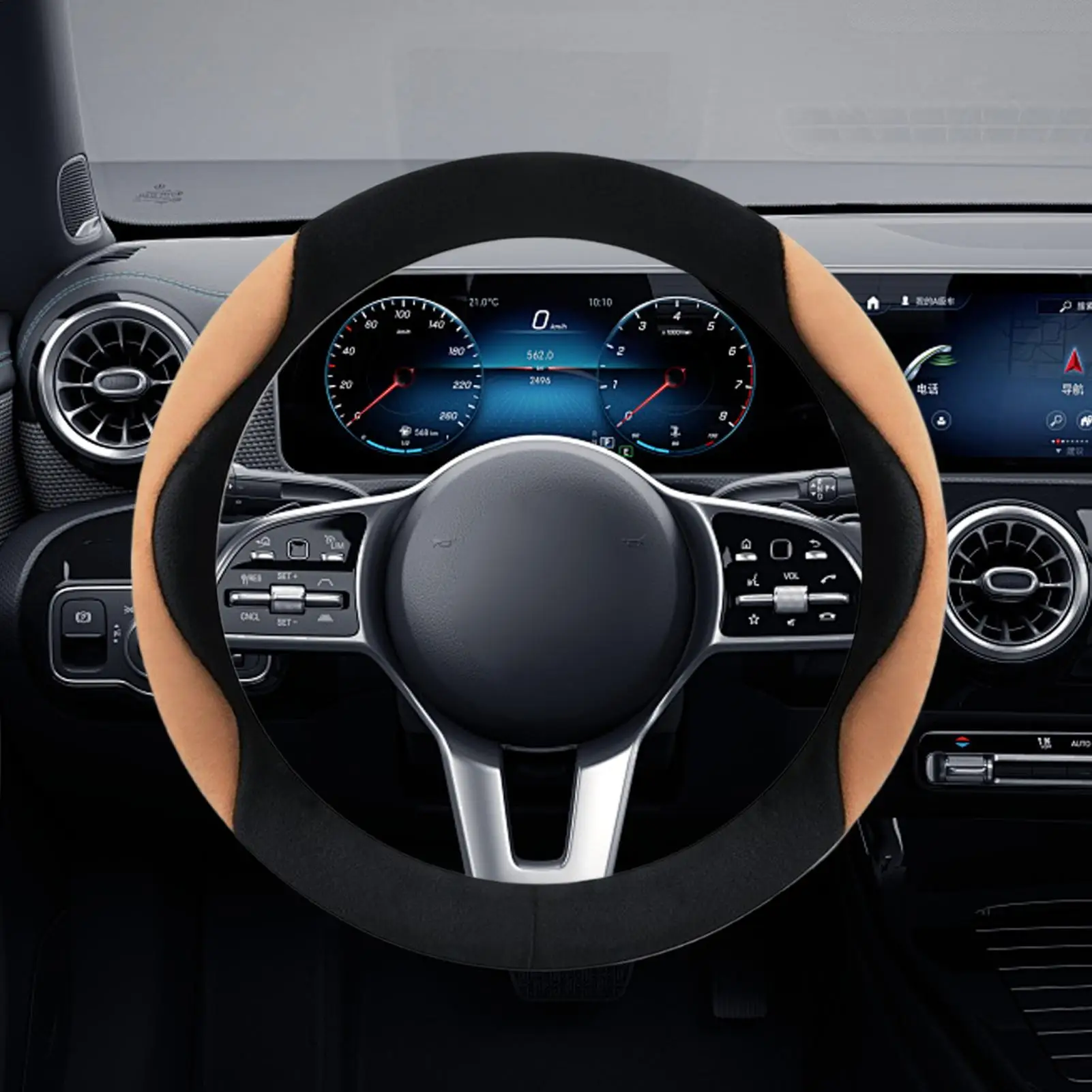 

Car Steering Wheel Cover Anti-Slip Cute Comfortable Thermal Plush Automotive Steering Wheel Cover For Protection Maintenance