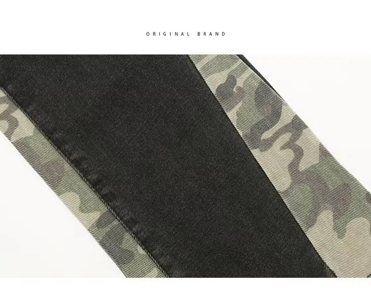 2026 Cooles Design Camouflage Patchwork Gerade Herren-Jeans Y2K Kleidung Hip-Hop Gewaschene Schwarze Lässige Lange Hosen Ropa Hombre – Detail 22