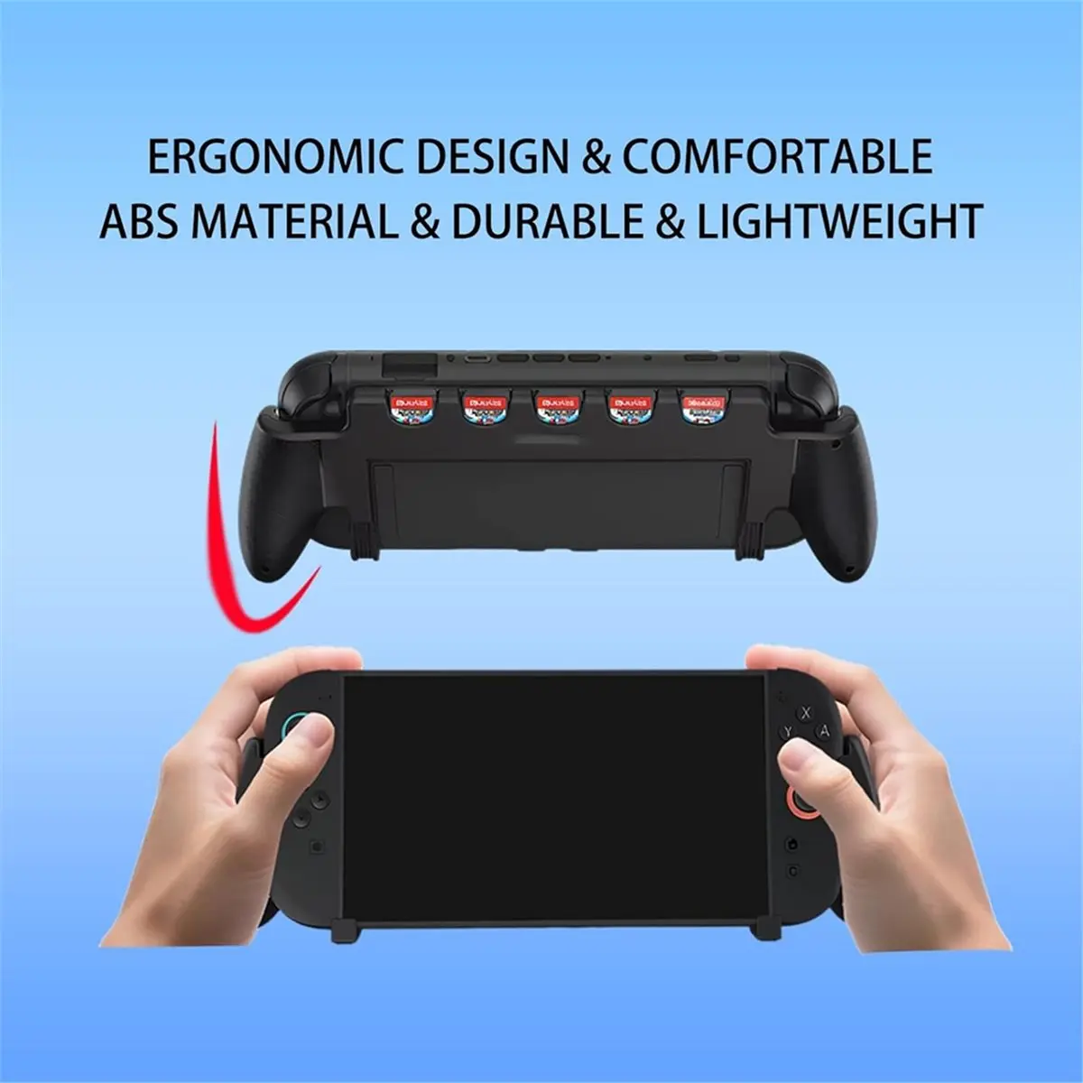 THANKSGIVING DAY Console Grip for Nintendo Switch 2 with 5 Game Slots Hard Shell Ergonomic Handheld Grip Case with Thumb Grips