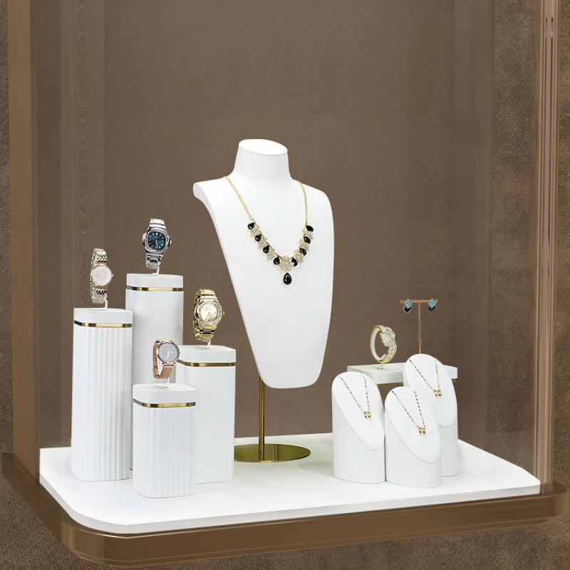 Jewelry showcase props, necklace display rack, watch counter display props, high-end light luxury jewelry display rack