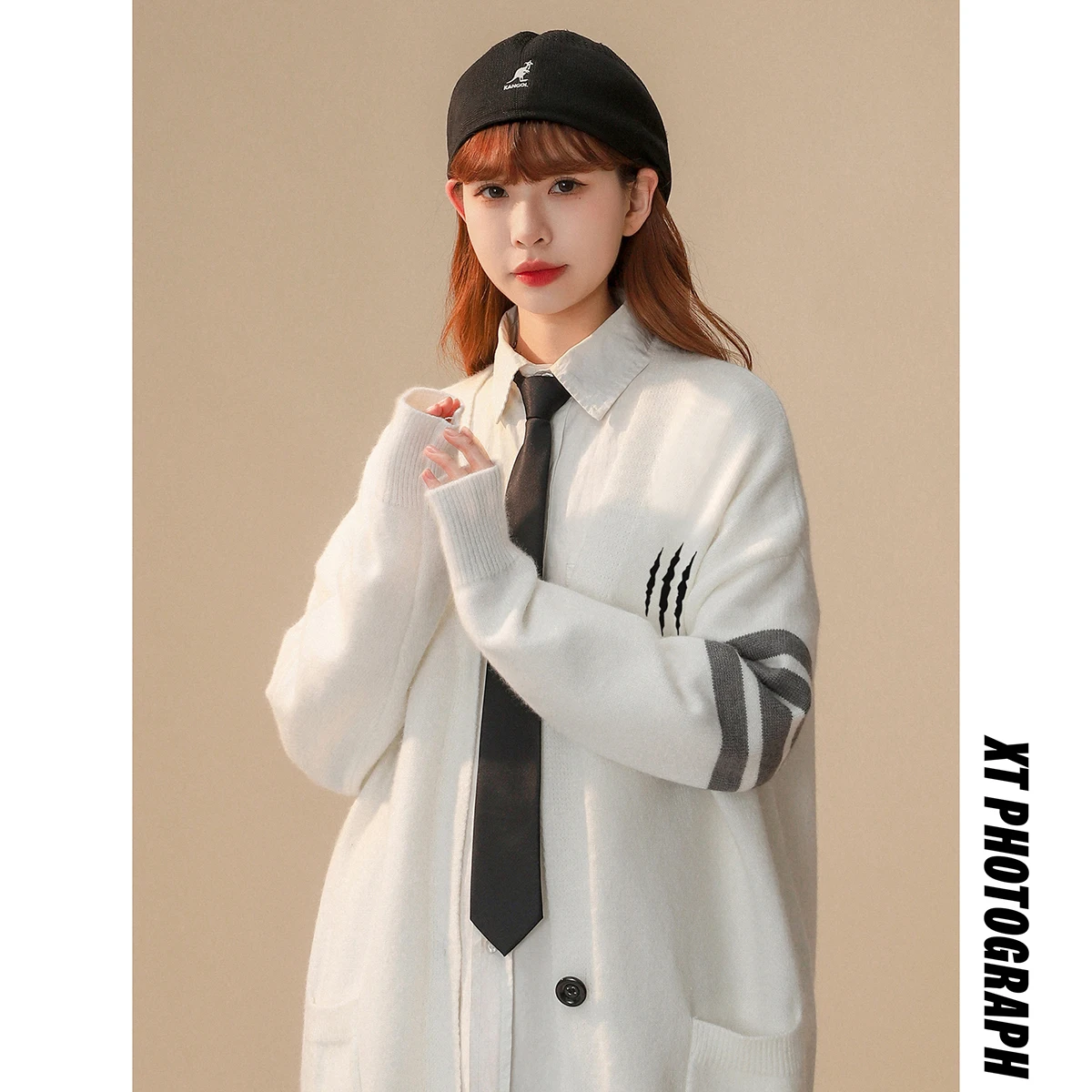 

Мужской свободный вязаный кардиган-пальто на весну-осень, повседневный, с V-образным вырезом, однотонный, в университетском стиле, с длинными рукавами, модная верхняя одежда