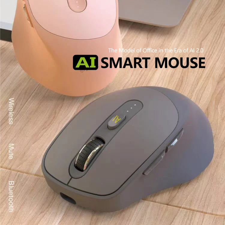 AI Smart Wireless Voice Mouse, BT, Escrevendo Formulários, Carregamento PPT Office, Multi-Idioma