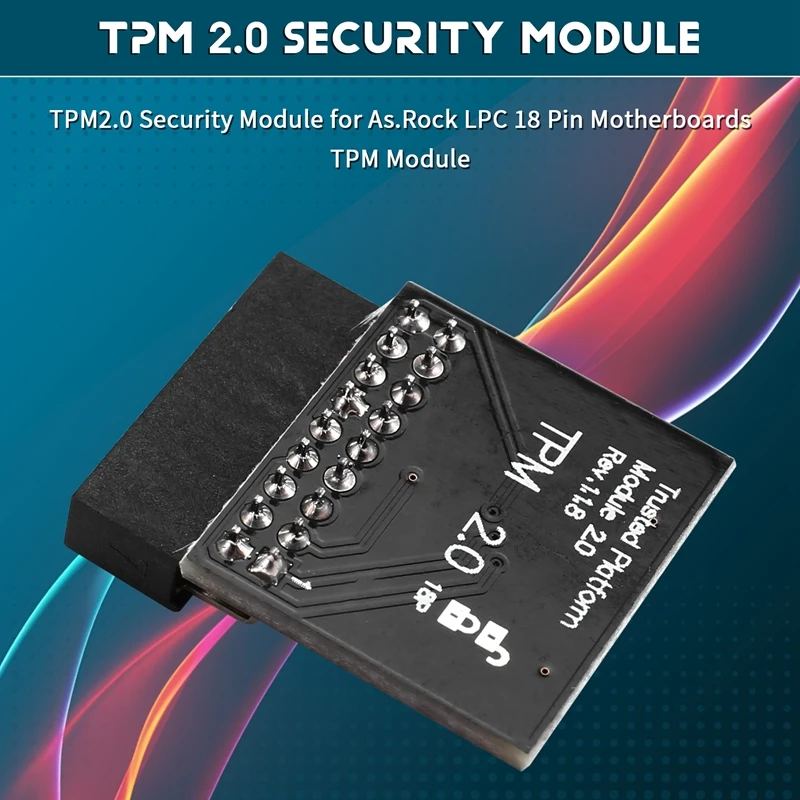 Módulo de segurança TPM2.0 para placas-mãe As.Rock LPC 18 pinos Módulo TPM para Asrock Rack