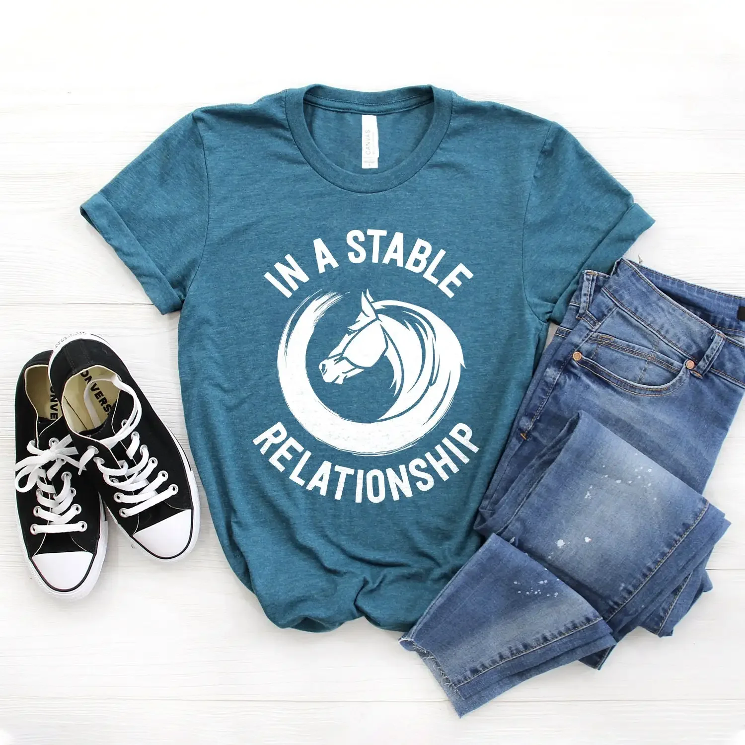 Horse T Shirt Lover In A Stable Relationship S Show Softstyle