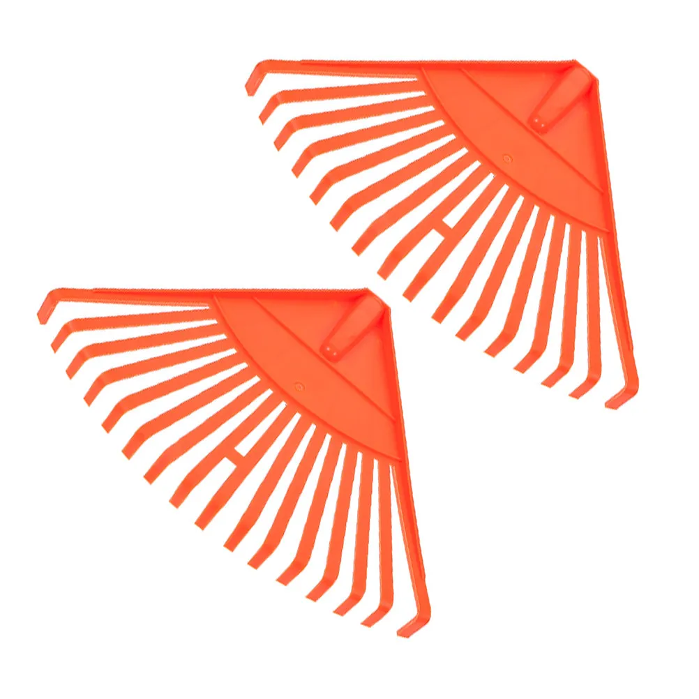 2Pcs Plastic Grass Rake Heavy Duty Garden Leaf Rake for Lawns Artificial Turf Cleaning Weeding Cultivating Lawn Care Yard