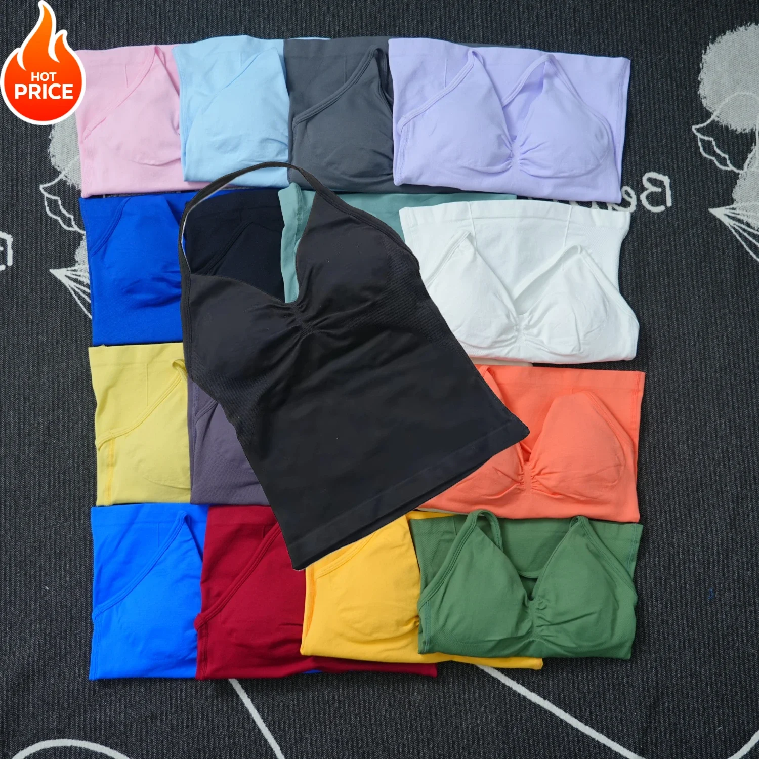

Spice Girl New Color New High-quality Women's Neck Long Yoga Vest Backless Spice Girl Sports Fitness Neck Long Sling Vest