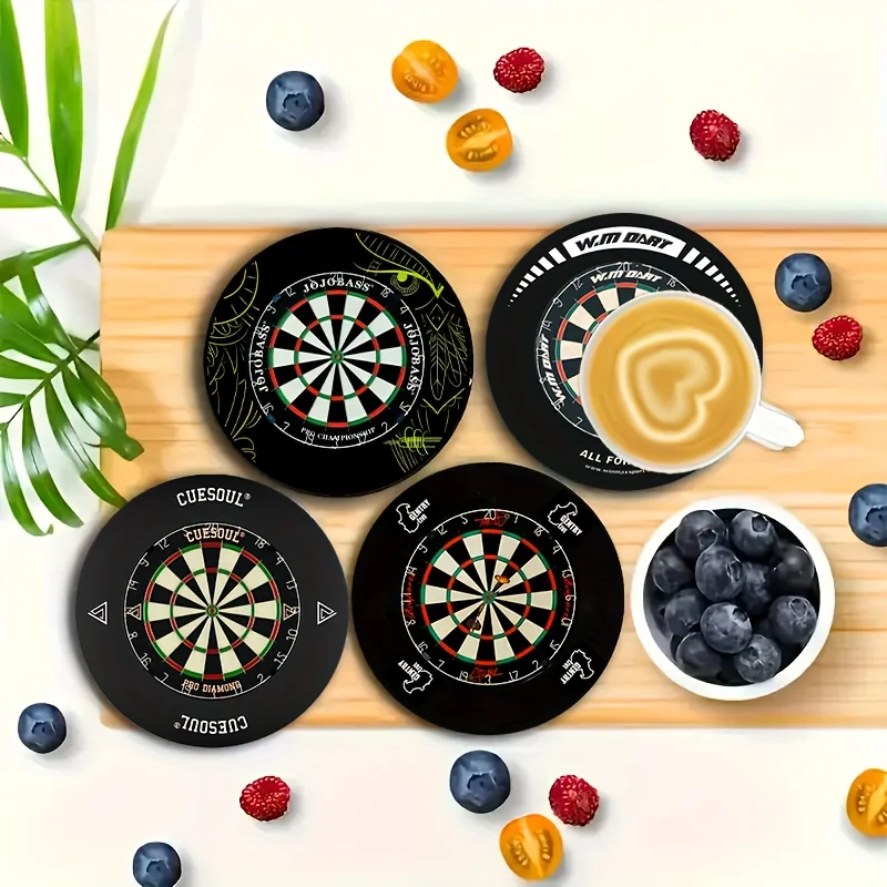 Creative Flying Disk Theme 2D Wooden Coaster Lightweight Heat Resistant Non-Slip Restaurants Bars Coffee Shop Offices Home Decor
