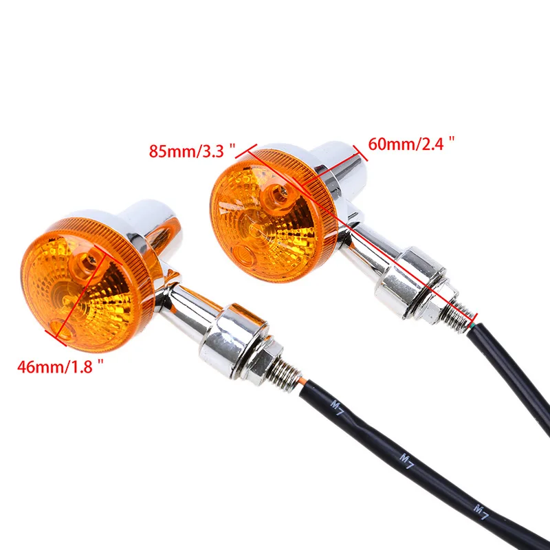 2PCS Motorcycle Turn Signal Lights Indicator Lamp Amber Flashers For Kawasaki Suzuki Honda Cafe Racer Turn Lamp