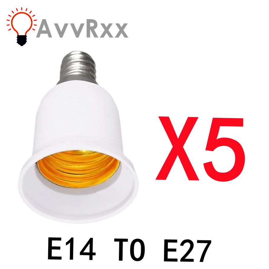 

5pcs E14 to E27 Lamp Holder Converter Fireproof Socket Base Converters 220V Light Bulb Adapter Conversion Lighting Accessories