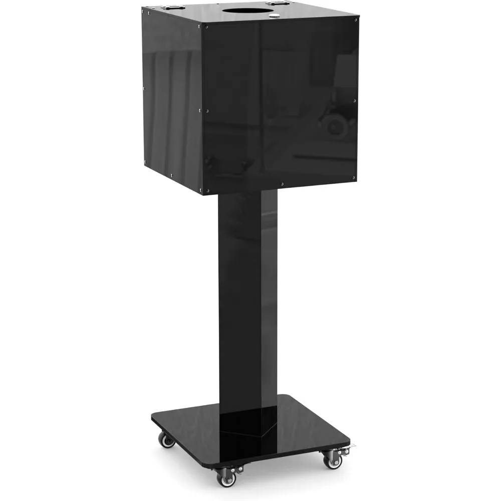 صندوق سحب قابل للقفل من الأكريليك الأسود مع حامل - صندوق تجميع التبرع الكبير مع فتحة للتصويت والرسومات ومرفف الصمامات والإخراج #1