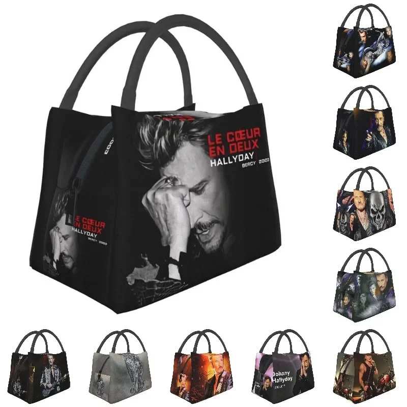 Hallyday Insulated Lunch Bags for Women Waterproof France Rock Singer Thermal Cooler  Tote Beach Camping Travel