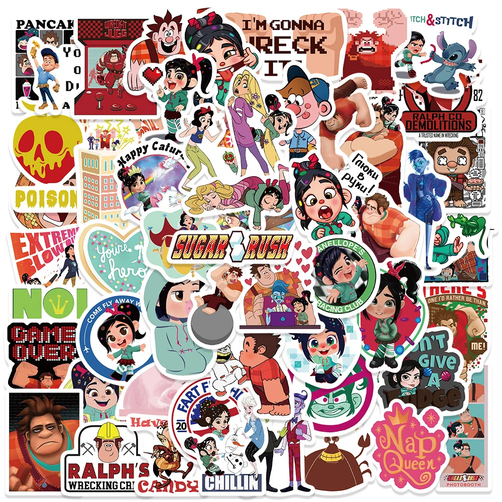 10/30/61PCS Disney Movie Ralph Breaks the Internet Cartoon Stickers Laptop Luggage Motorcycle Phone Car Sticker Decals Kid Toy