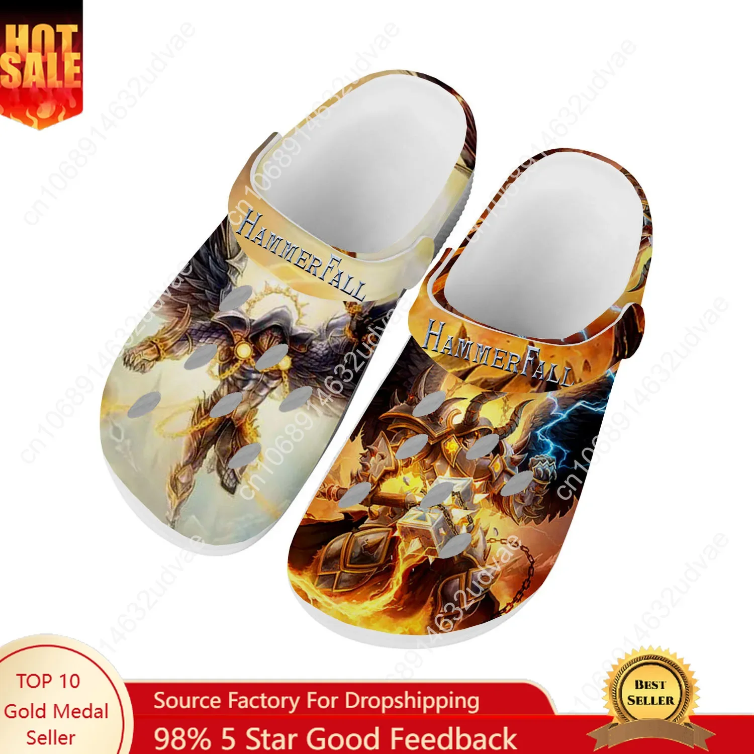 

HammerFall Water Shoes Mens Womens Anti-slip Fashion Home Garden Clogs Customizd Sandals Beach Breathable Hole Slippers