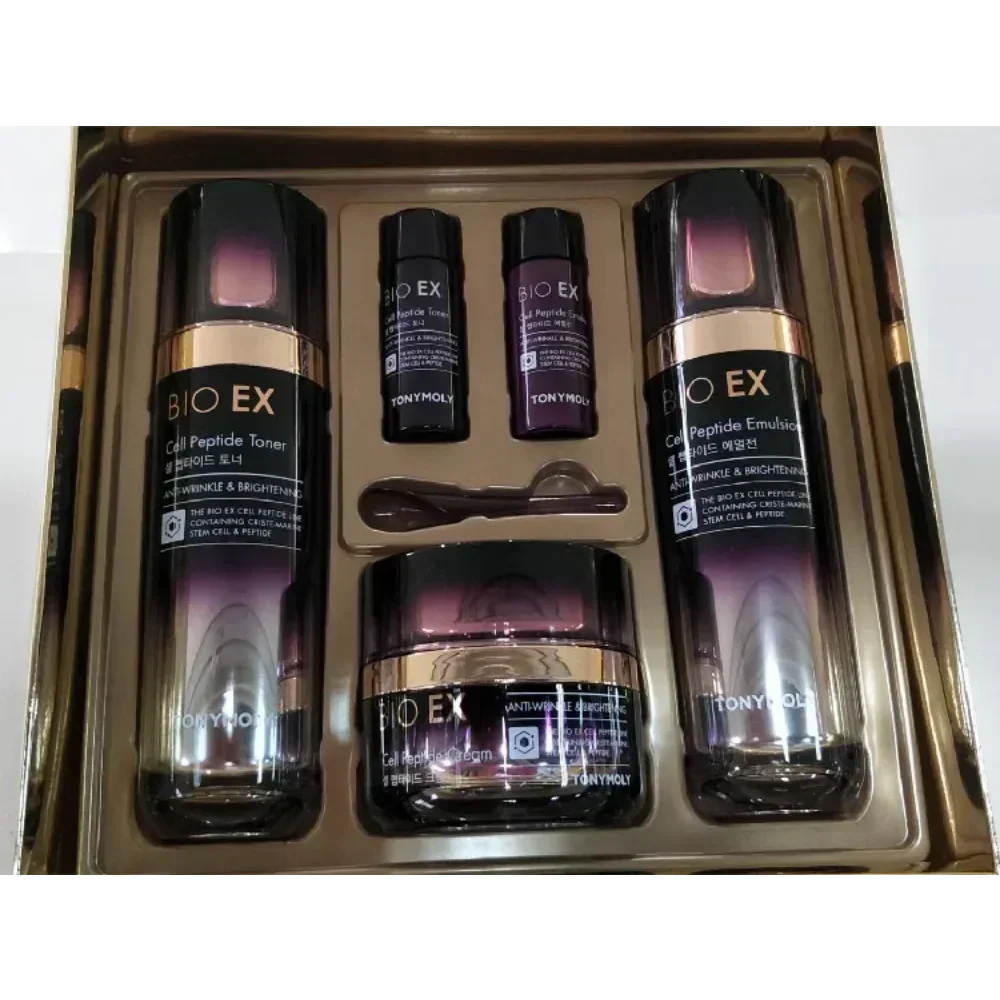 

Корейский тонеполи BIO EX Cell Peptide Toner, крем-эмульсия, осветляющий, укрепляющий, против старения, против морщин, увлажняющий набор для ухода за кожей