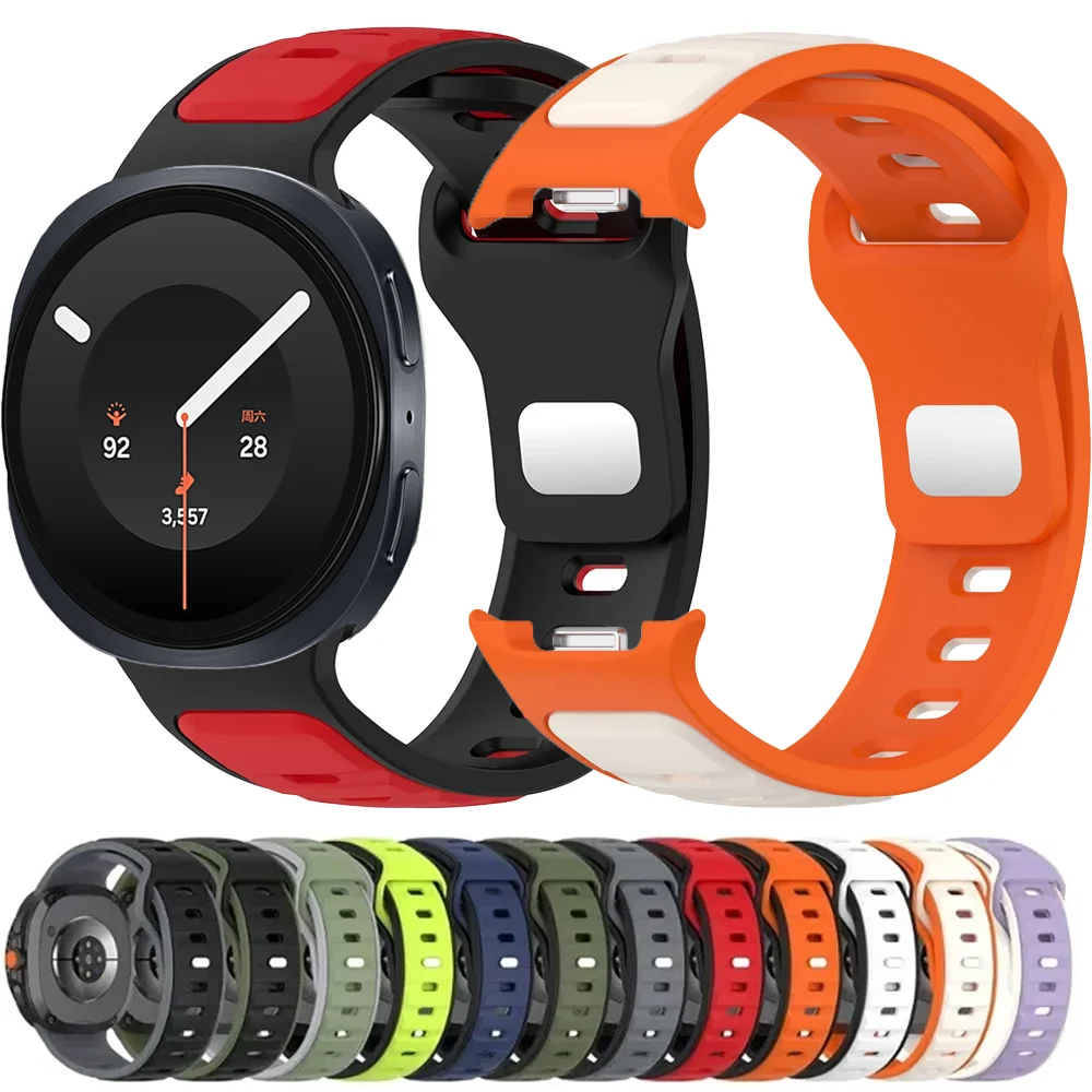 Soft Two-Color Silicone Strap for Samsung Galaxy Watch 9 8 40mm 44mm Comfortable Bracelet Galaxy Watch 8 Classic 46mm Wristband