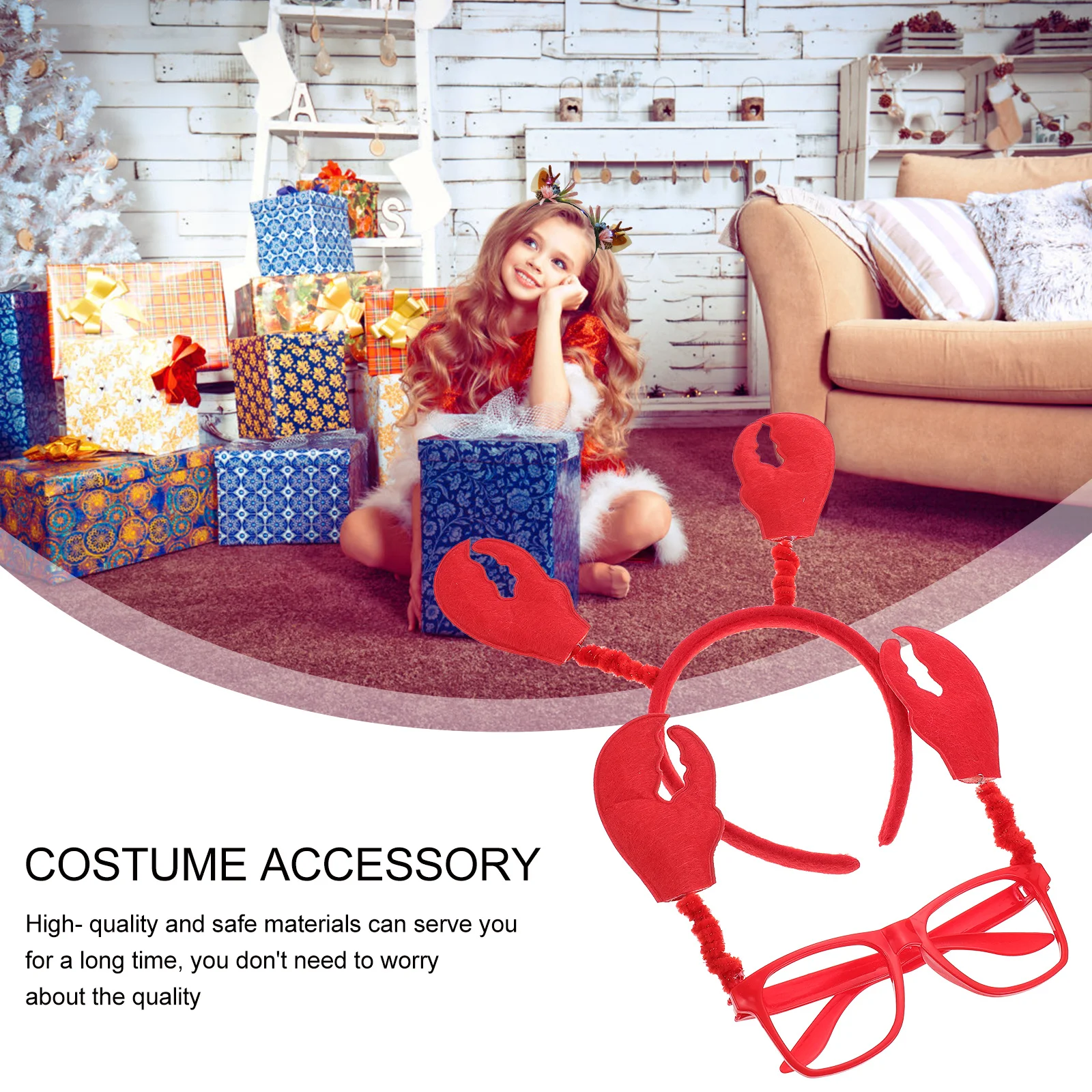 1 Zestaw Ozdób do Włosów z Motywem Kraba, Dekoracja Okularów, Akcesoria na Przyjęcia dla Dzieci, Uroczy Strój Zwierzęcy, Zabawna i Świąteczna Atmosfera