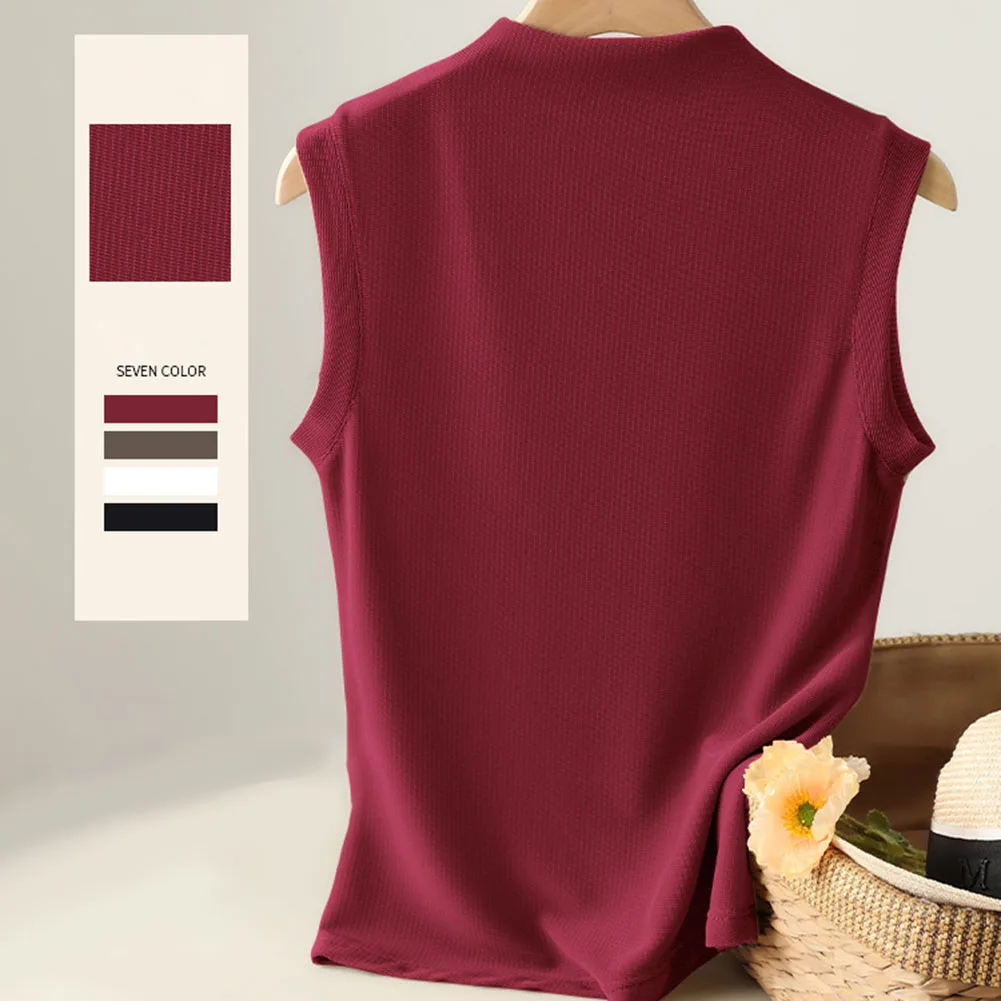 Casual Party Women Tank Top Wine Red,Black,Coffee,White As Pictures Show Polyester Spandex Blend Regular Length