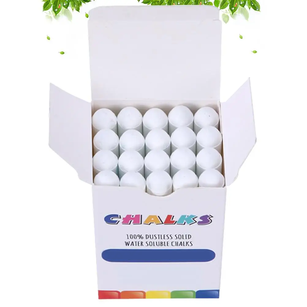 20 Pcs Soluble Dustless Dustless Chalks Chalks White Washable Kids Chalk Painting Teaching Easy Wipe Student Supplies