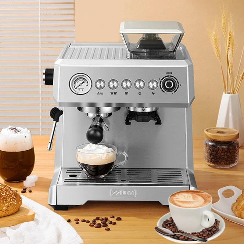 20bar Semi Automatic Italian Coffee Machine Espresso Coffee Maker with Grinder Cappuccino Steam Milk Frother