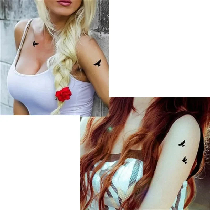 5pcs/lot Women Sexy Finger Wrist Flash Fake Tattoo Stickers Liberty Small Birds Fly Design Waterproof Temporary sticker