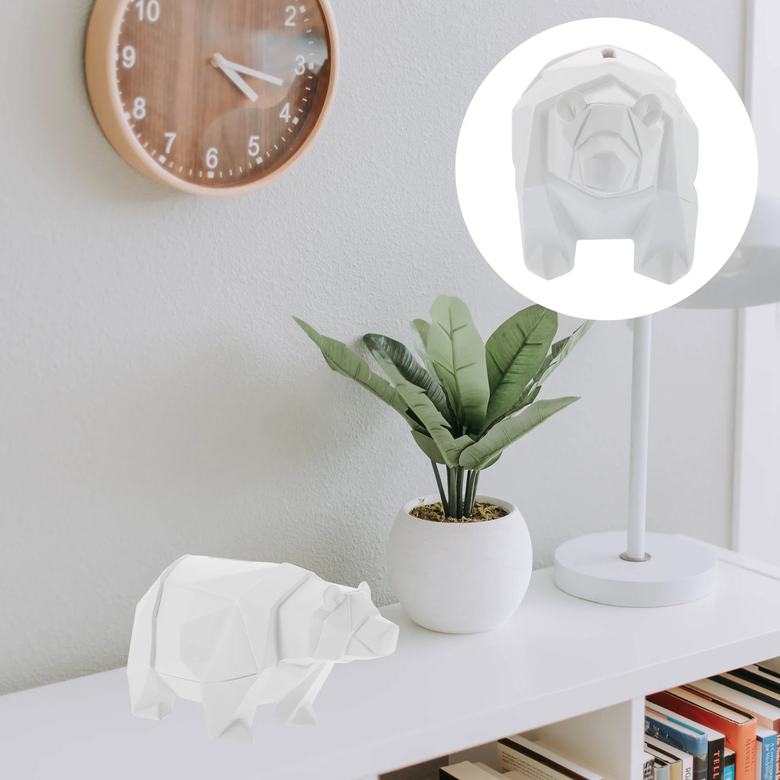 

Polar Bear Saving Pot Durable White Resin Crafts Decorative Money Box Desktop Decoration Kids Gift Saving Pot Resin Crafts