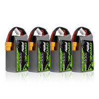 OVONIC 4s Lipo Battery 100C 1550mAh 14.8V Lipo Battery Soft Case with XT60 Connector for FPV(4 Packs)