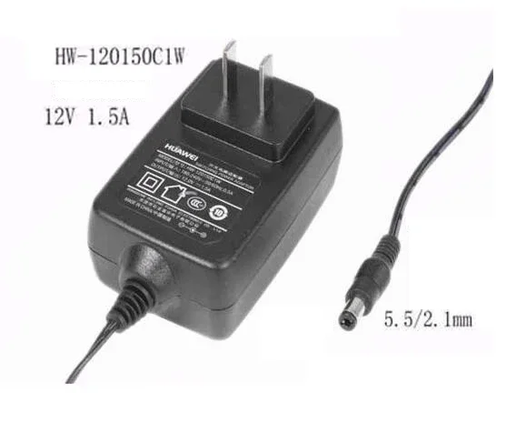 

Power Adapter HW-120150C1W, 12V 1.5A, Barrel 5.5/2.1mm, US 2-Pin Plug